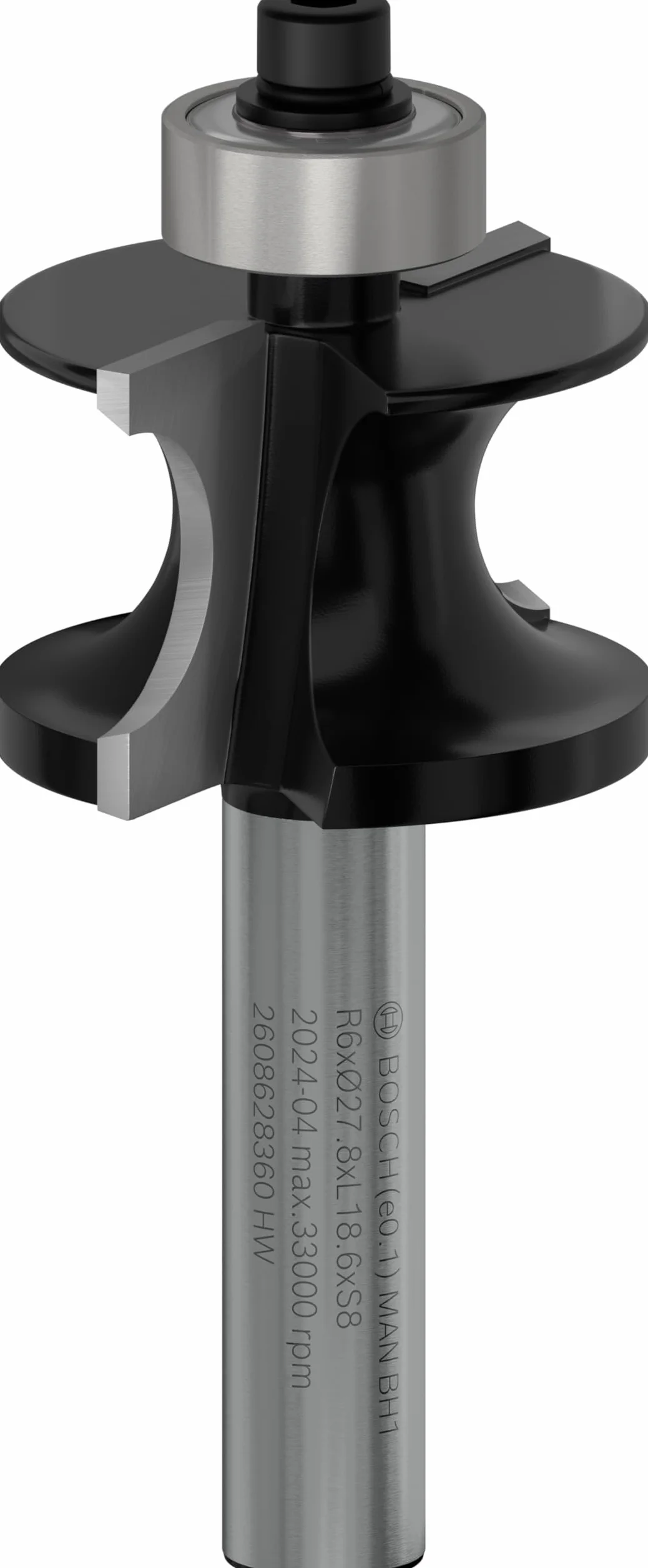 Bosch 1x Frez PRO profilowy z prowadnicą (do Miękkie drewno, Twarde drewno, Ø 27,8 mm, Professional Akcesoria Frez ręczny, Frez krawędziowy)