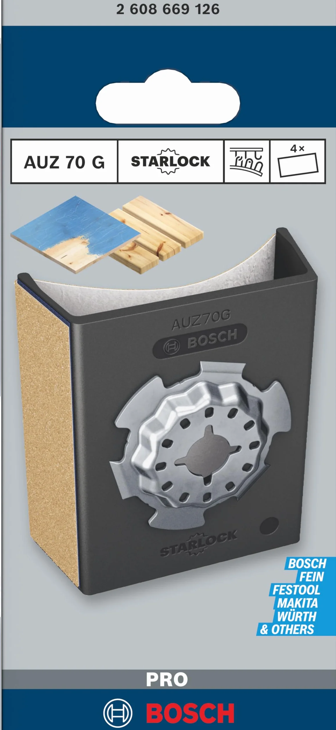 Bosch 5 x PRO AUZ 70 G akcesoria do narzędzi wielofunkcyjnych (szerokość 70 mm, profesjonalne akcesoria, narzędzie wielofunkcyjne)