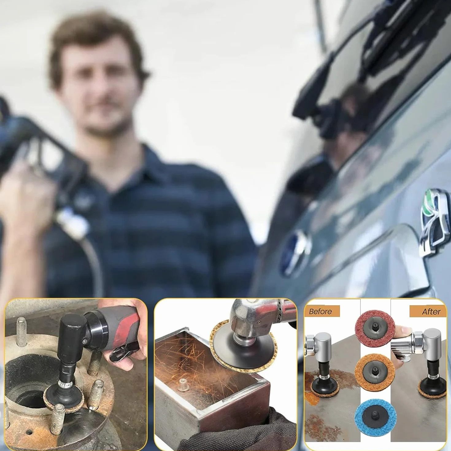 57 tarcze szlifierskie 50 mm à Change Rapide z, 1/4 Pouce Pad Support Tipe, pour Le Melulage des Bavures de Vernis et le Traitement