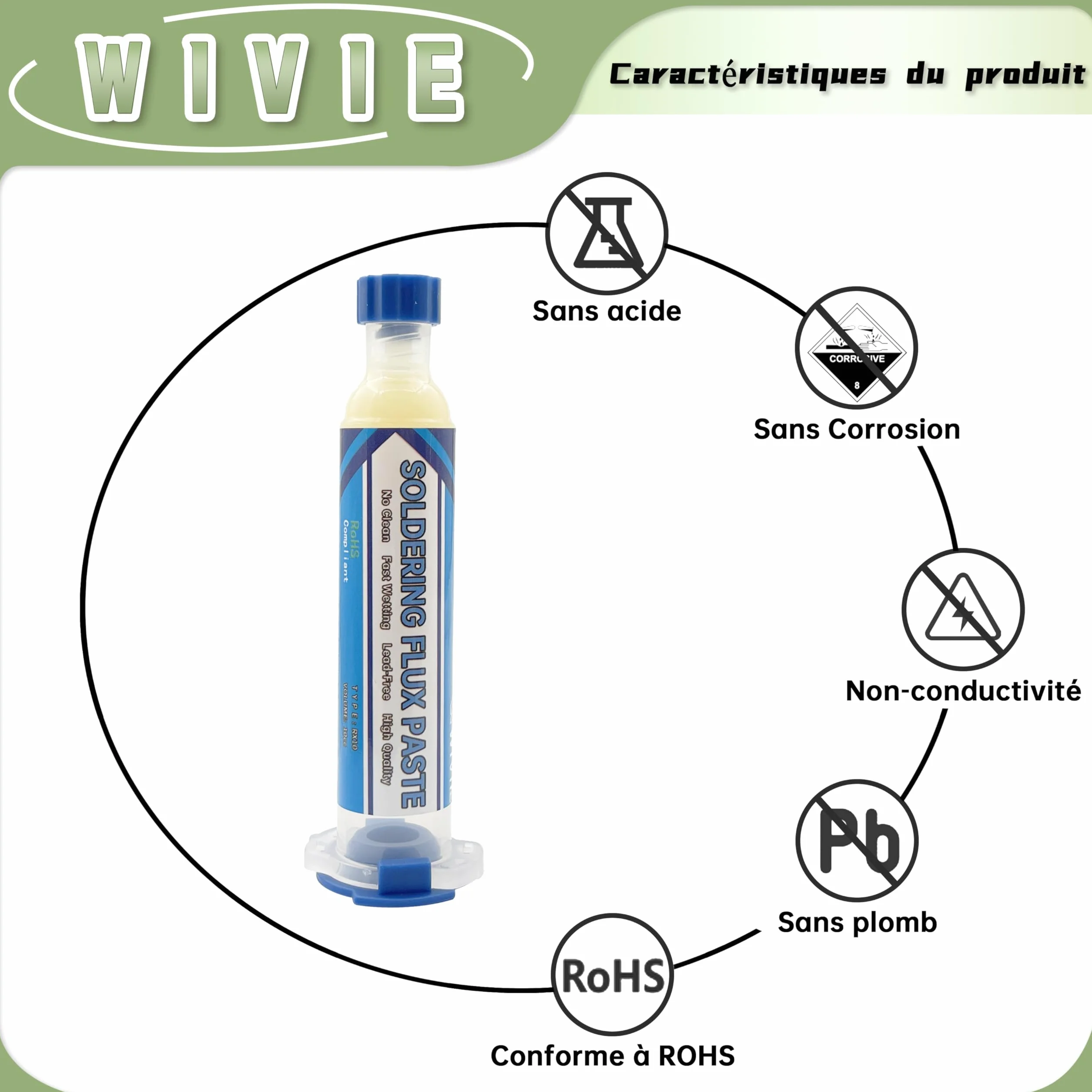 Pasta lutownicza bezołowiowa No-Clean do naprawy SMD/PCB/IC/BGA, dostarczona przez WIVIE (4 opakowania)