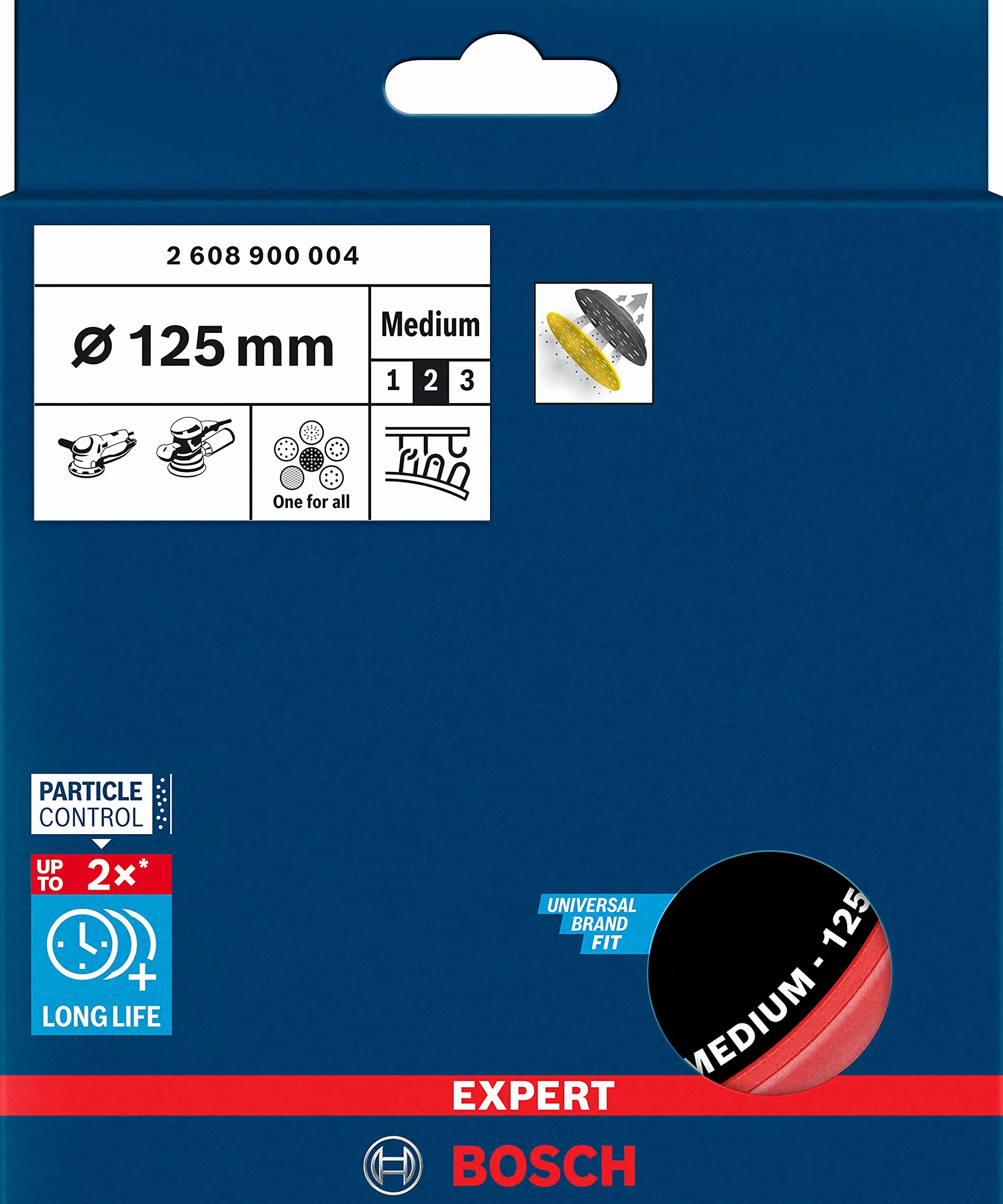 Bosch 1x Uniwersalne talerze oporowe EXPERT Multihole (Ø 125 mm, Professional Akcesoria Szlifierka mimośrodowa)