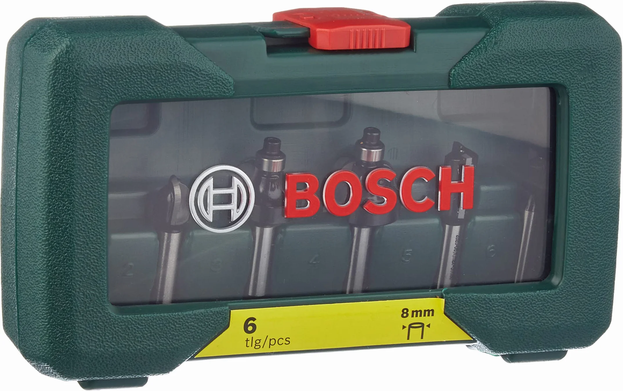 Bosch Professional 6-częściowy zestaw frezów HM (do drewna, Ø trzonem 8 mm, akcesoriów frezarek górnowrzecionowych)