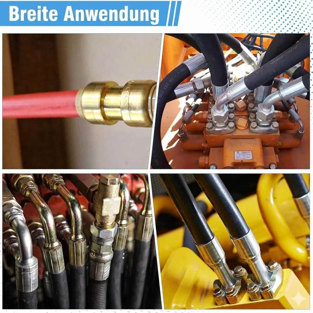 Zakuwarka Hydrauliczna do Węży Profesjonalna | Praska 2000kN | 8 Matryc(10-30mm²) do Przewodów R1 R2 1/4"-1" | Zaciskarka do Maszyn Rolniczych, Aut i Przemysłu | Zestaw Warsztatowy | Certyfikacja CE.