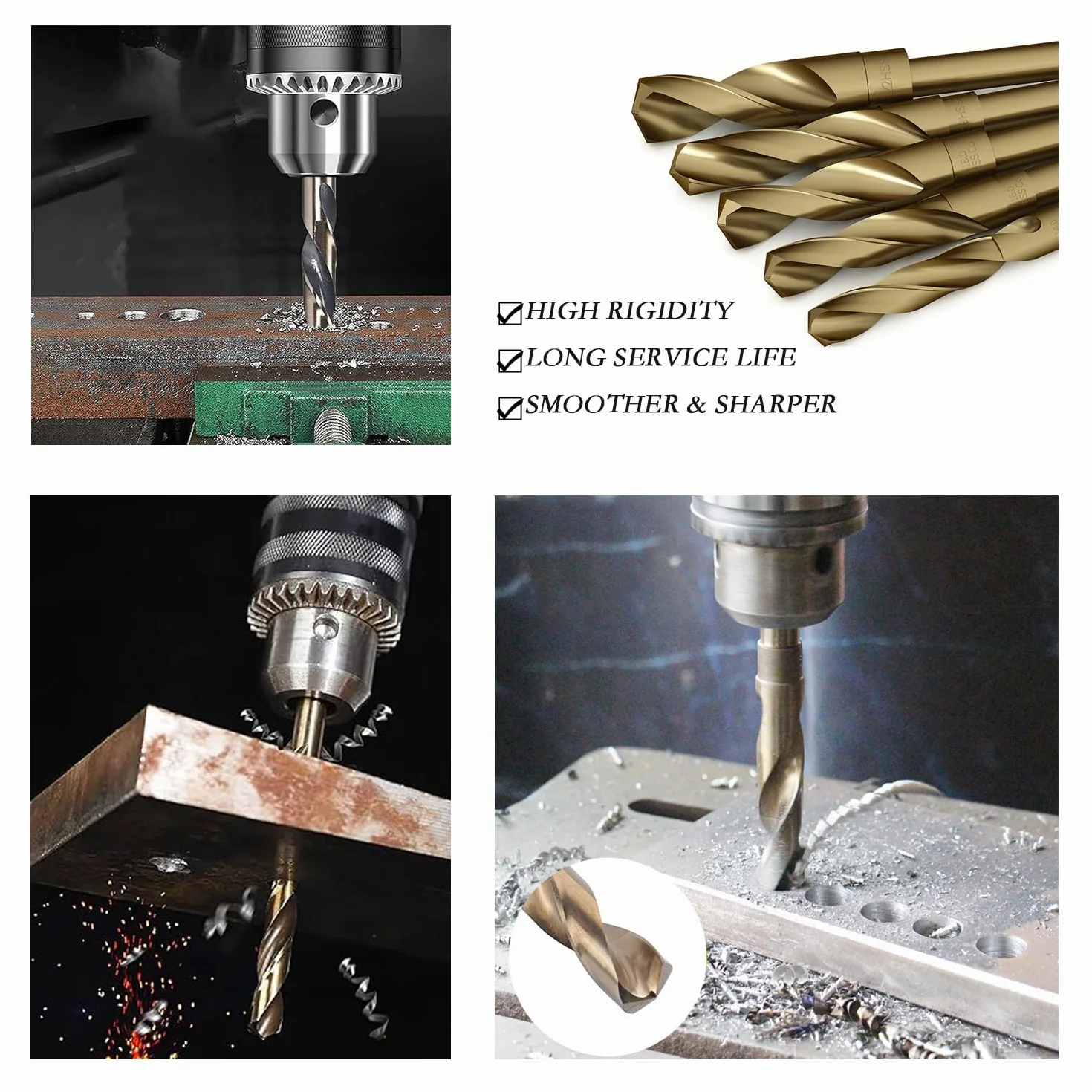 Meccion HSS-Co wiertło do metalu, wiertło skrętne o średnicy 22,5 mm do metalu, stali nierdzewnej, aluminium, nieżelaznych itp.