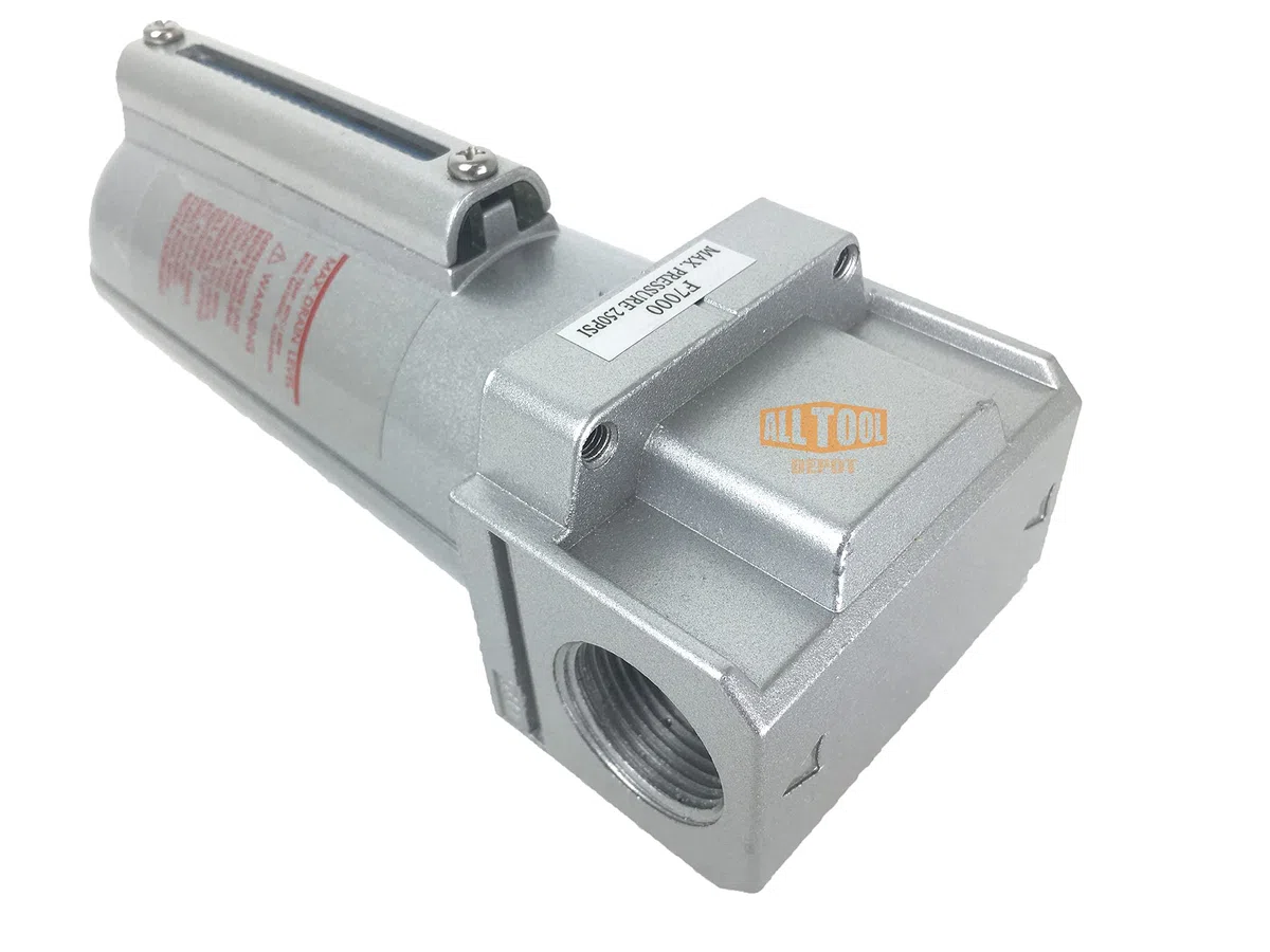 3/4" NPT HEAVY DUTY filtr cząstek stałych klasy przemysłowej / syfon wody do sprężarki powietrza sprężonego powietrza, 5u z metalową miską (odpływ ręczny)