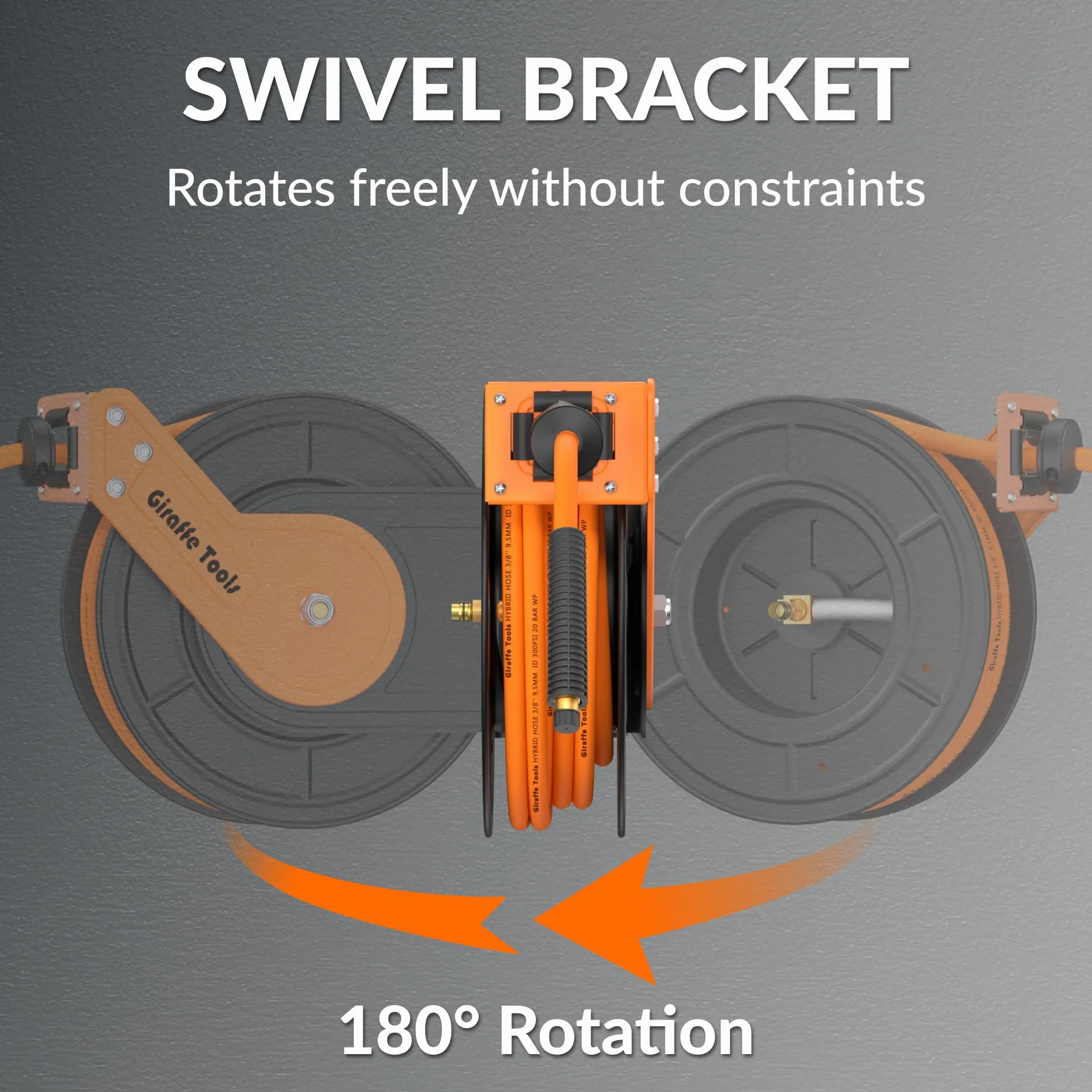 Giraffe Tools Zwijacz do węża pneumatycznego 15M, wytrzymały wąż powietrza 3/8" z szybką łącznością 1/4", maks. 300 PSI do narzędzi pneumatycznych, garażu, warsztatu