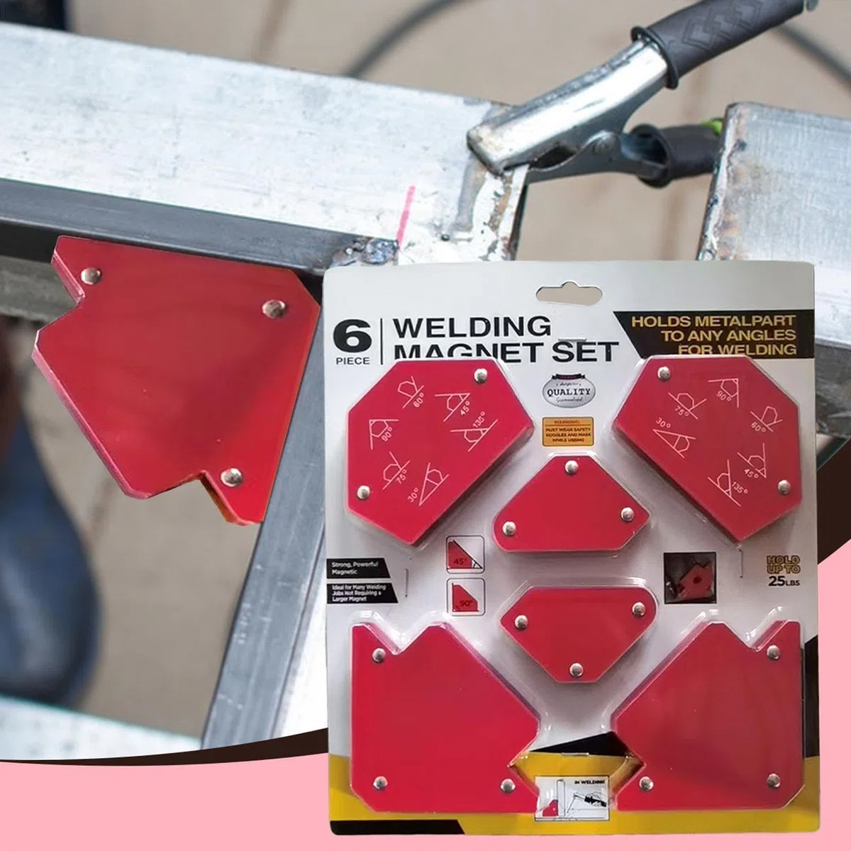 Magnesy Spawalnicze Zestaw Akcesoriów Spawalniczych Z Podwójną Ochroną | Kąt Atrakcyjny Design, Uszczelnienie Krawędzi Pionowych Do Znakowania, Montażu Rur, Pływaków I Lewitacji