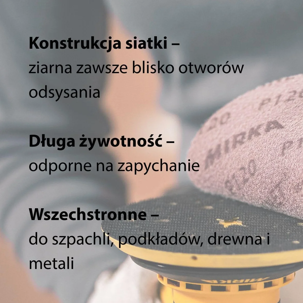 Mirka Abranet siatka ścierna Ø 150 mm rzep/ziarnistość P240 / 50 szt. / do szlifowania drewna, szpachli, lakierów, plastiku / 5424105025