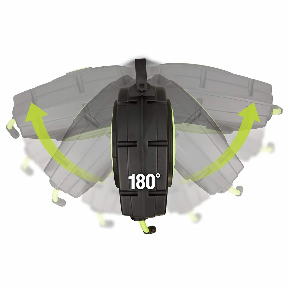 Flexzilla ZillaGreen L8250FZ Zwijany, zamknięty plastikowy bęben na wąż pneumatyczny, 3/8″ x 15 m, wytrzymały, lekki, hybrydowy