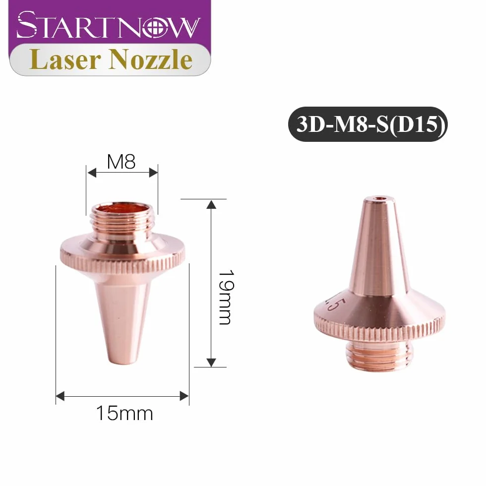 Startnow 3D ramię spawarka laserowa głowica dysze laserowe włókno automatyczny manipulator CNC urządzenie do cięcia Precitec Raytools części (3D-M8-S(D15) 10 szt., 1,0 mm)