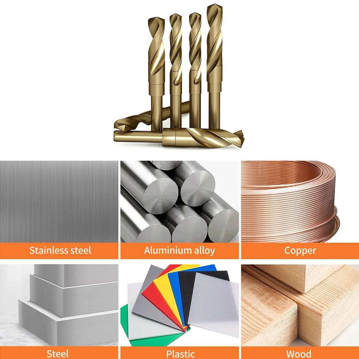 Meccion HSS-Co wiertło do metalu, wiertło skrętne o średnicy 22,5 mm do metalu, stali nierdzewnej, aluminium, nieżelaznych itp.