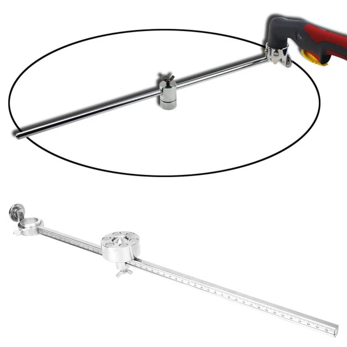 Generic Wysokiej Jakości Rolka Prowadząca Palnika ze Stali Nierdzewnej do AG60/SG55, długość 50 Cm i Maksymalna średnica 100 Cm, Podstawa Magnetyczna, Niezbędna do Cięcia Plazmowego