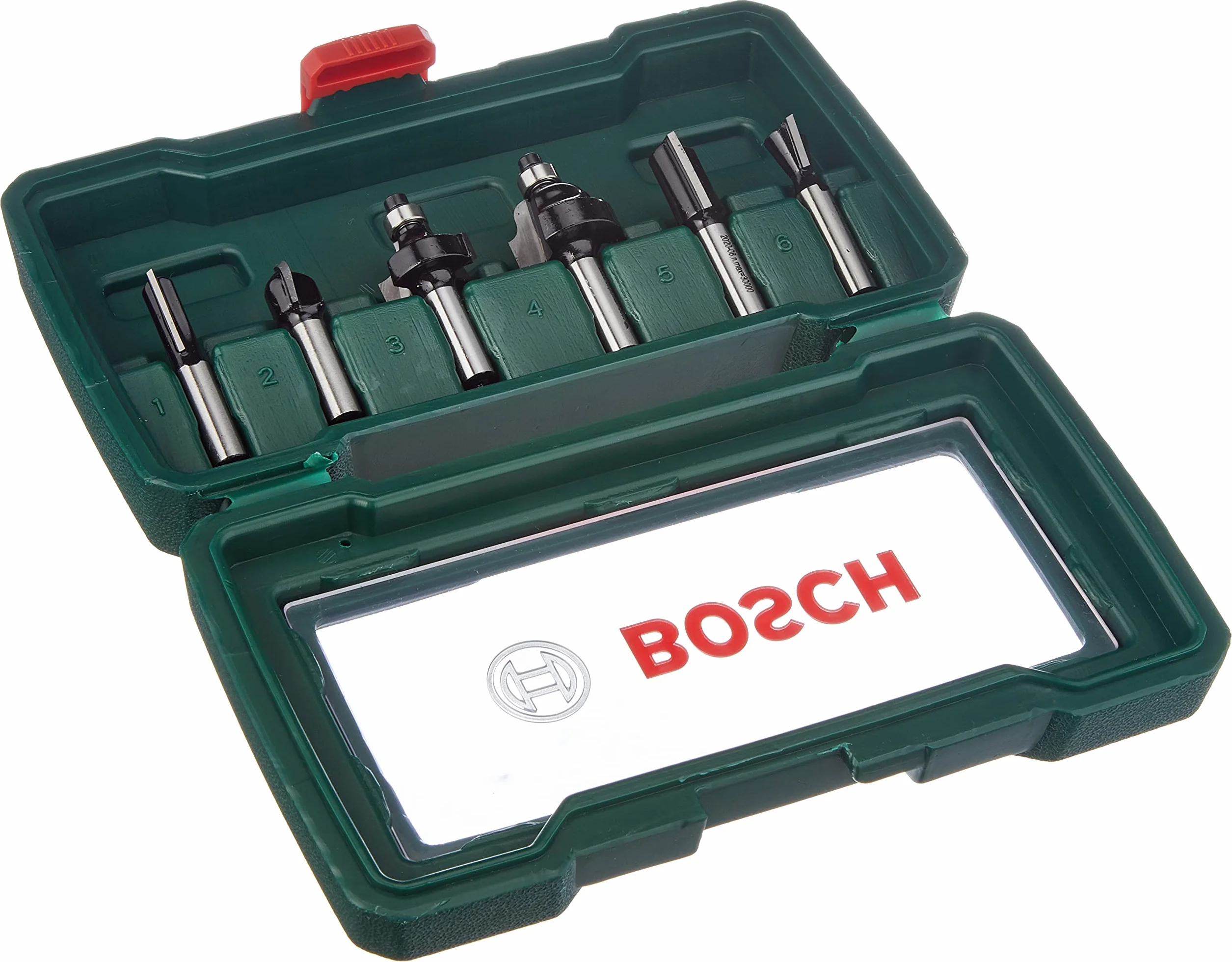 Bosch Professional 6-częściowy zestaw frezów HM (do drewna, Ø trzonem 8 mm, akcesoriów frezarek górnowrzecionowych)