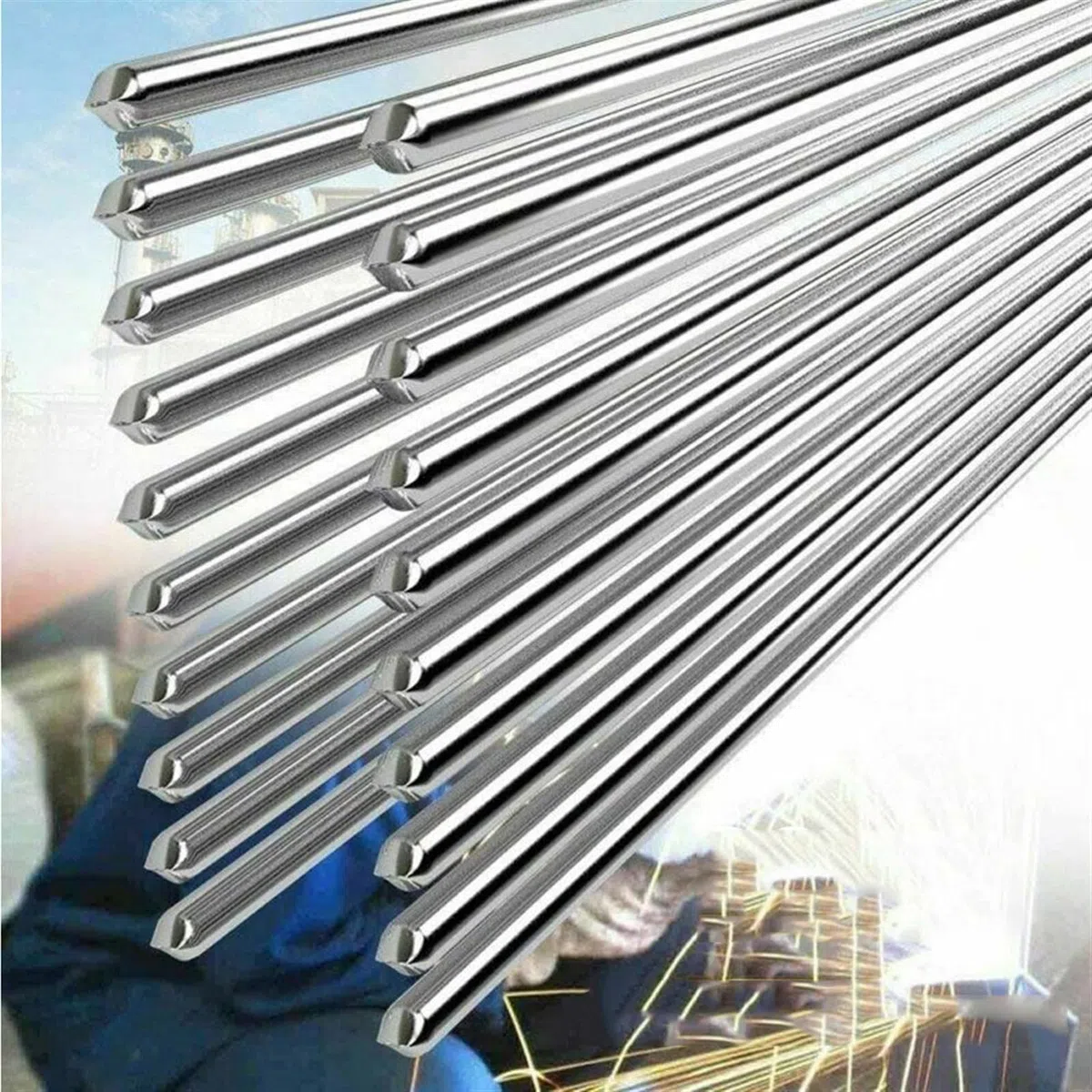 Pręt elektrodowy ze stali niskowęglowej Pręty spawalnicze 1,6/2 mm Pręty spawalnicze aluminiowe Druty do lutowania Lutowanie rdzeniem topnikowym Odporne na korozję w niskiej temperaturze(50CM 3 2mm)