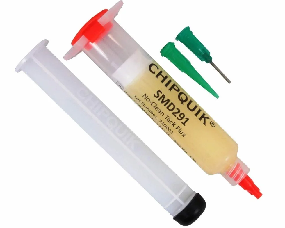 Chip Quik SMD291 Tack Flux no clean in a 10cc syringe w/plunger & tip