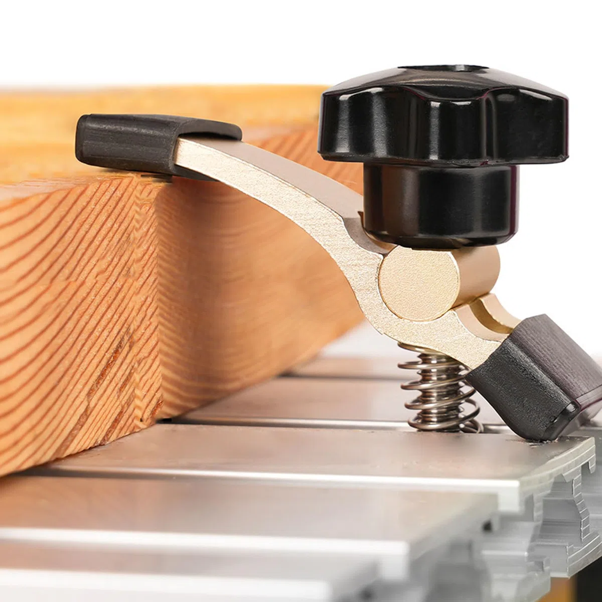 Zacisk Dociskowy CNC, 2 szt. Zacisk Dociskowy ze Stopu Aluminium do Routera, Wiertarki, Piły Stołowej, Mocny Zacisk Dociskowy 6063 z Tulejami Ochronnymi, długość 65 Mm, Pasuje do
