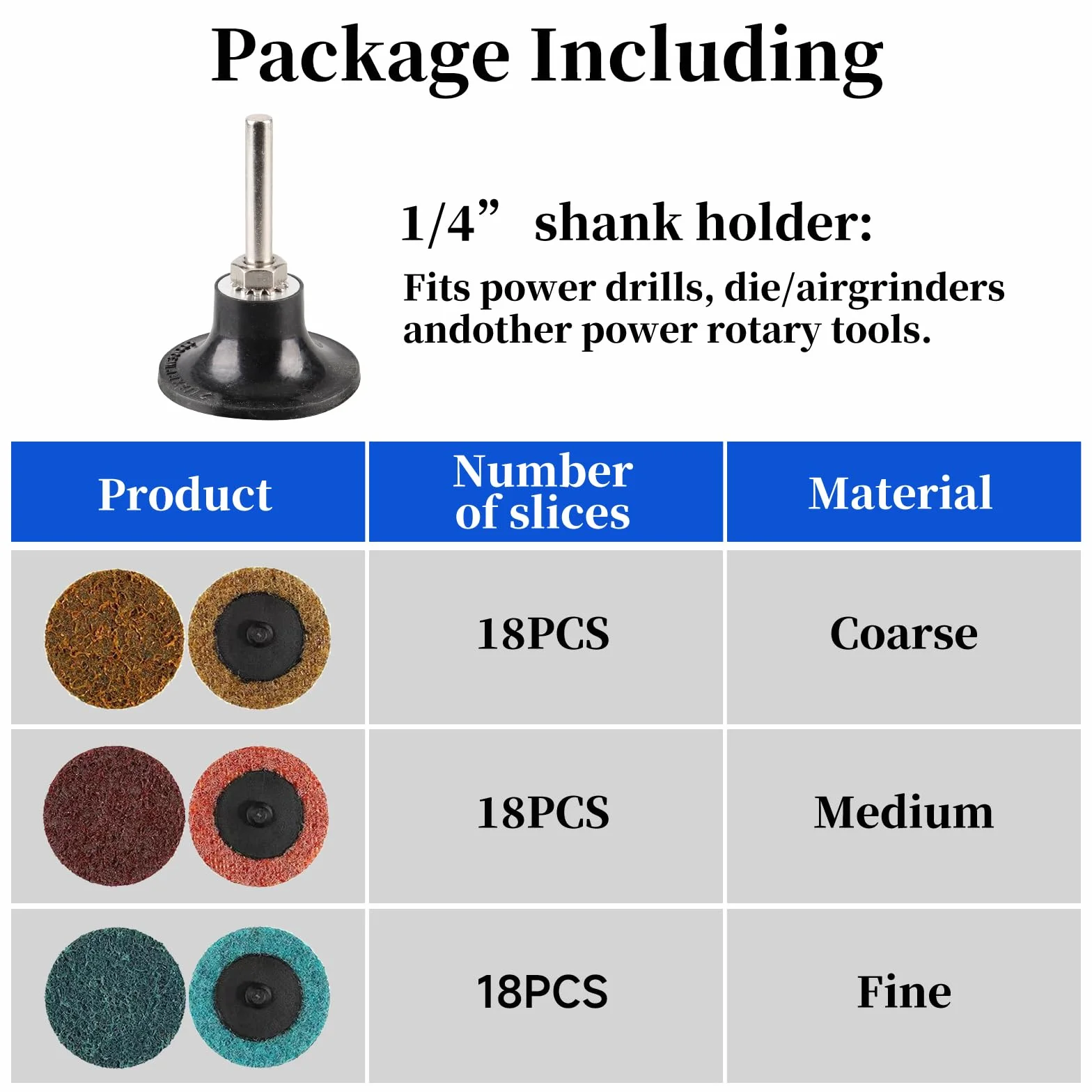 57 tarcze szlifierskie 50 mm à Change Rapide z, 1/4 Pouce Pad Support Tipe, pour Le Melulage des Bavures de Vernis et le Traitement