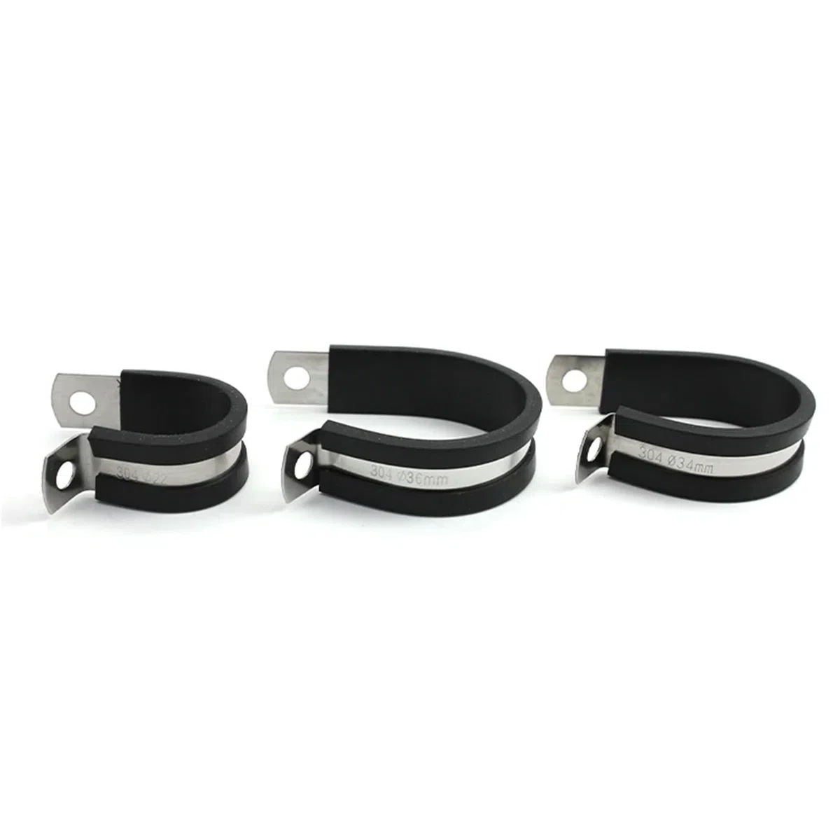 10 szt./partia 6 mm - 55 mm 304 ze stali nierdzewnej gumowe klipsy P montaż kabla wąż zacisk do rury mikalor (35 mm 10 szt.)