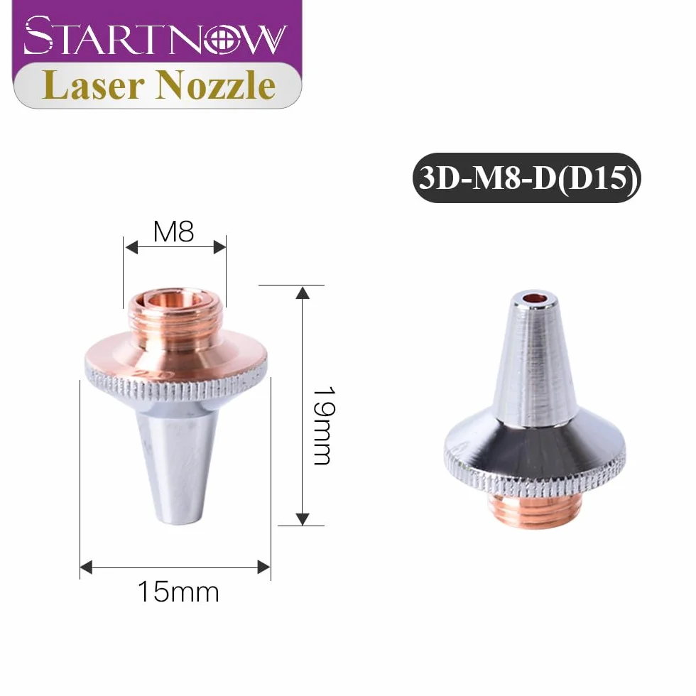 Startnow 3D ramię spawarka laserowa głowica dysze laserowe włókno automatyczny manipulator CNC urządzenie do cięcia Precitec Raytools części (3D-M8-S(D15) 10 szt., 1,0 mm)