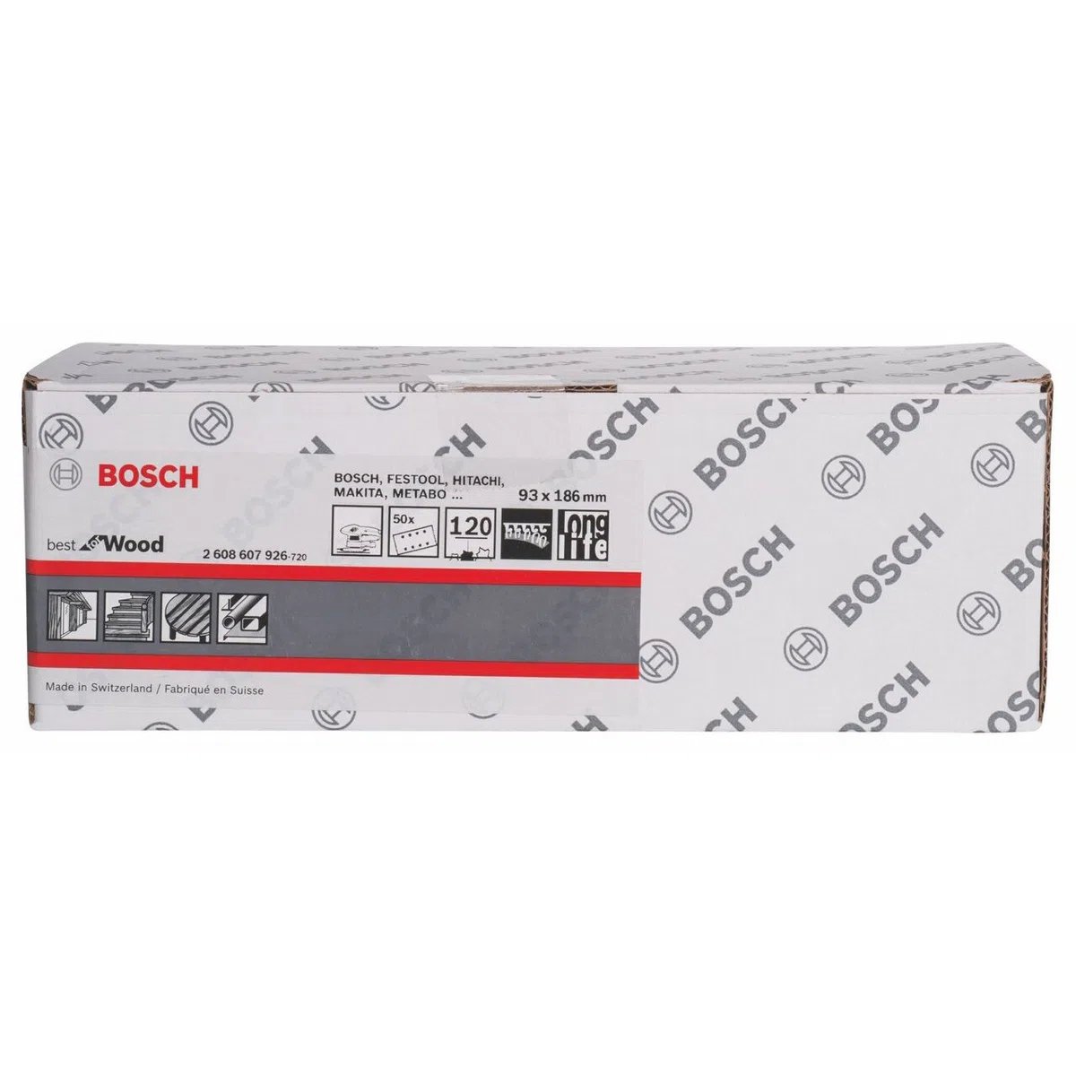 Bosch Professional 2608607926 drewniany rzep 8 otworów 93 x 185 G120