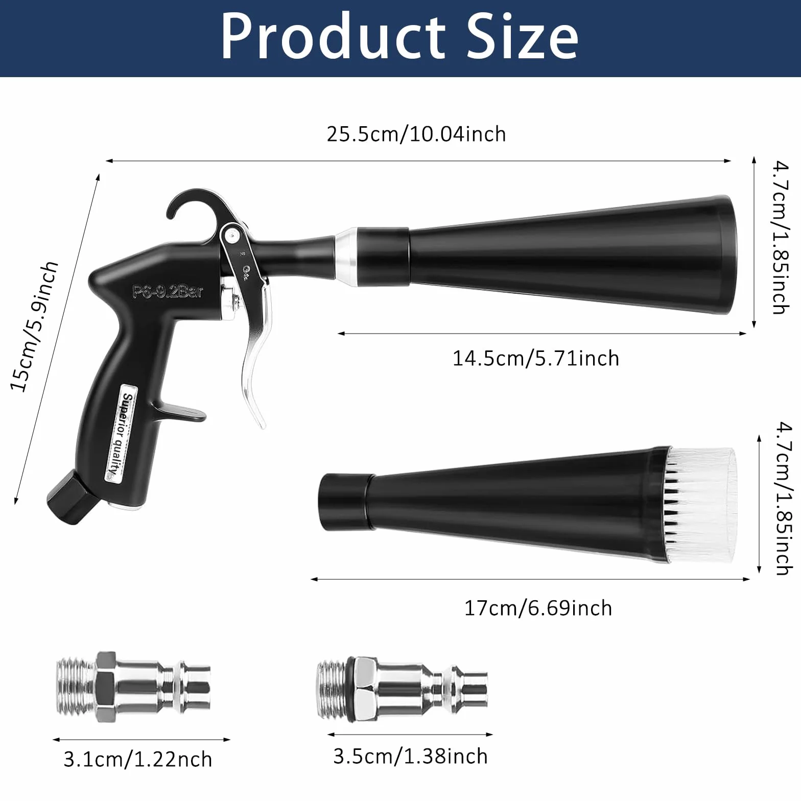 Pistolet do czyszczenia na sprężone powietrze, pistolet do czyszczenia na sucho, kompresor, precyzyjny pistolet pneumatyczny do siedzeń, felg, silnika, materiału, skóry, trudno dostępnych miejsc