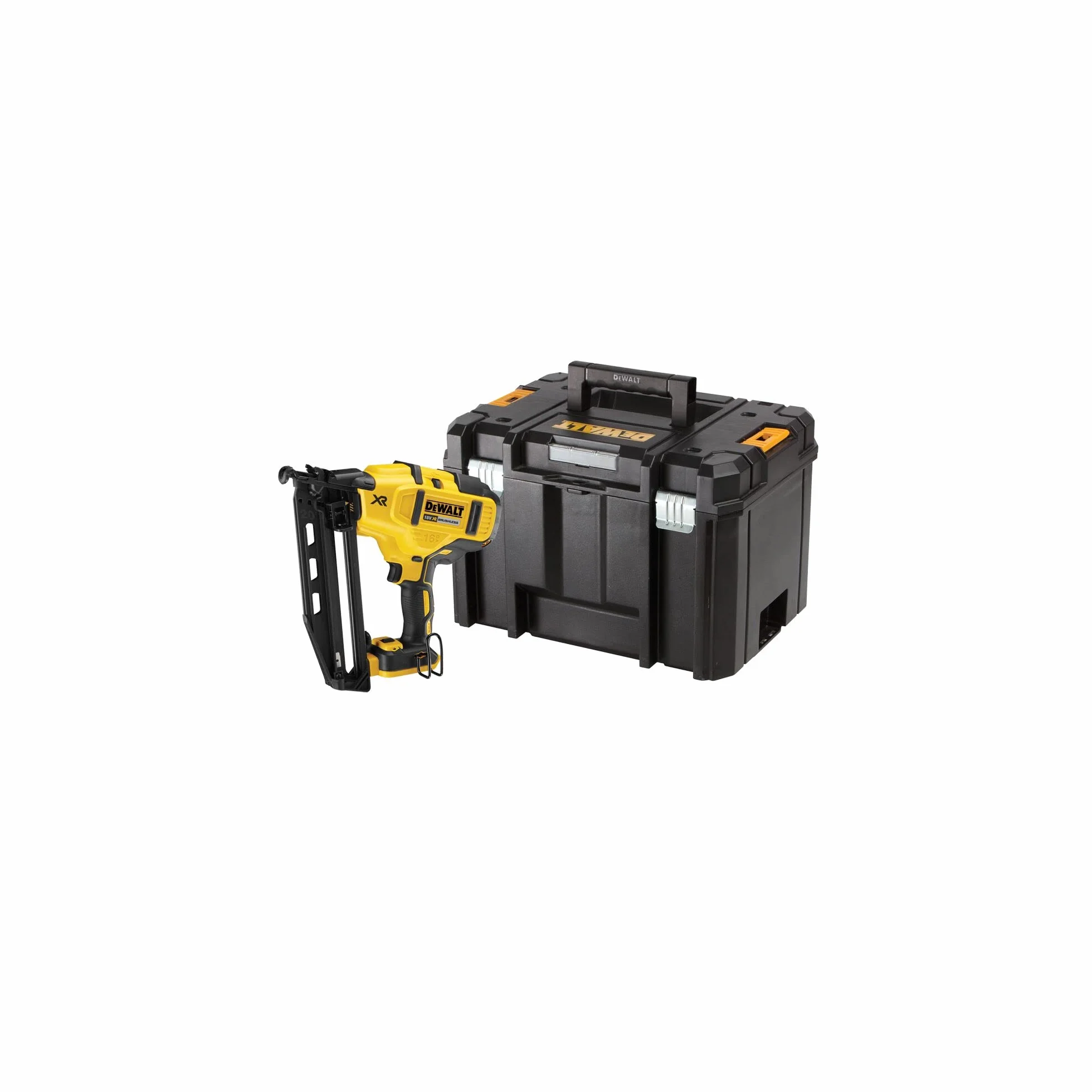 DEWALT Praktyczny Clavadora acabado bez escobillas xr 18v bez ładowarka/akumulator z walizka tstak 16ga do clavos 1,6mm diámetro i 32-63 mm długi dla profesjonalistów i majsterkowiczów 18v 1,6mm