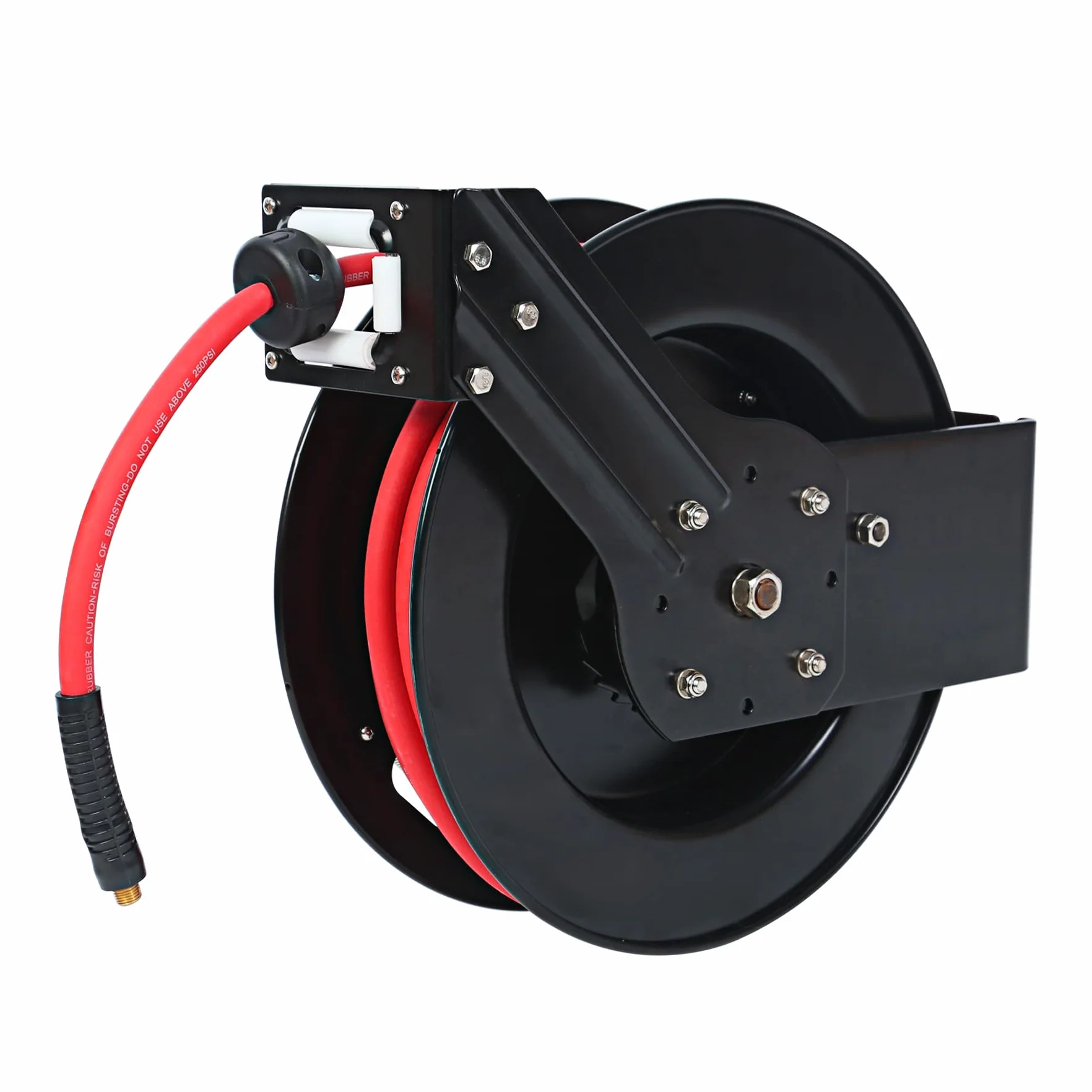 Maxworks 80720 automatyczny zwijany zwijany bęben z wężem powietrznym 3/8" x 127 cm z mosiężnymi okuciami