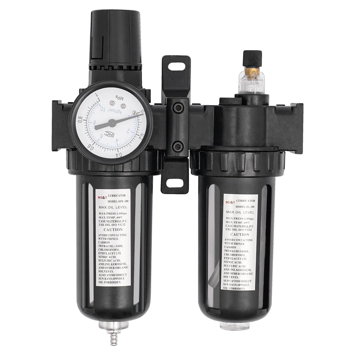 1/2" separator wody ze sprężonym powietrzem, regulator ciśnienia powietrza z manometrem, jednostka konserwacyjna do filtrowania odpadów kuchennych, wody olejowej, oleju mineralnego, oleju zwierzęcego,