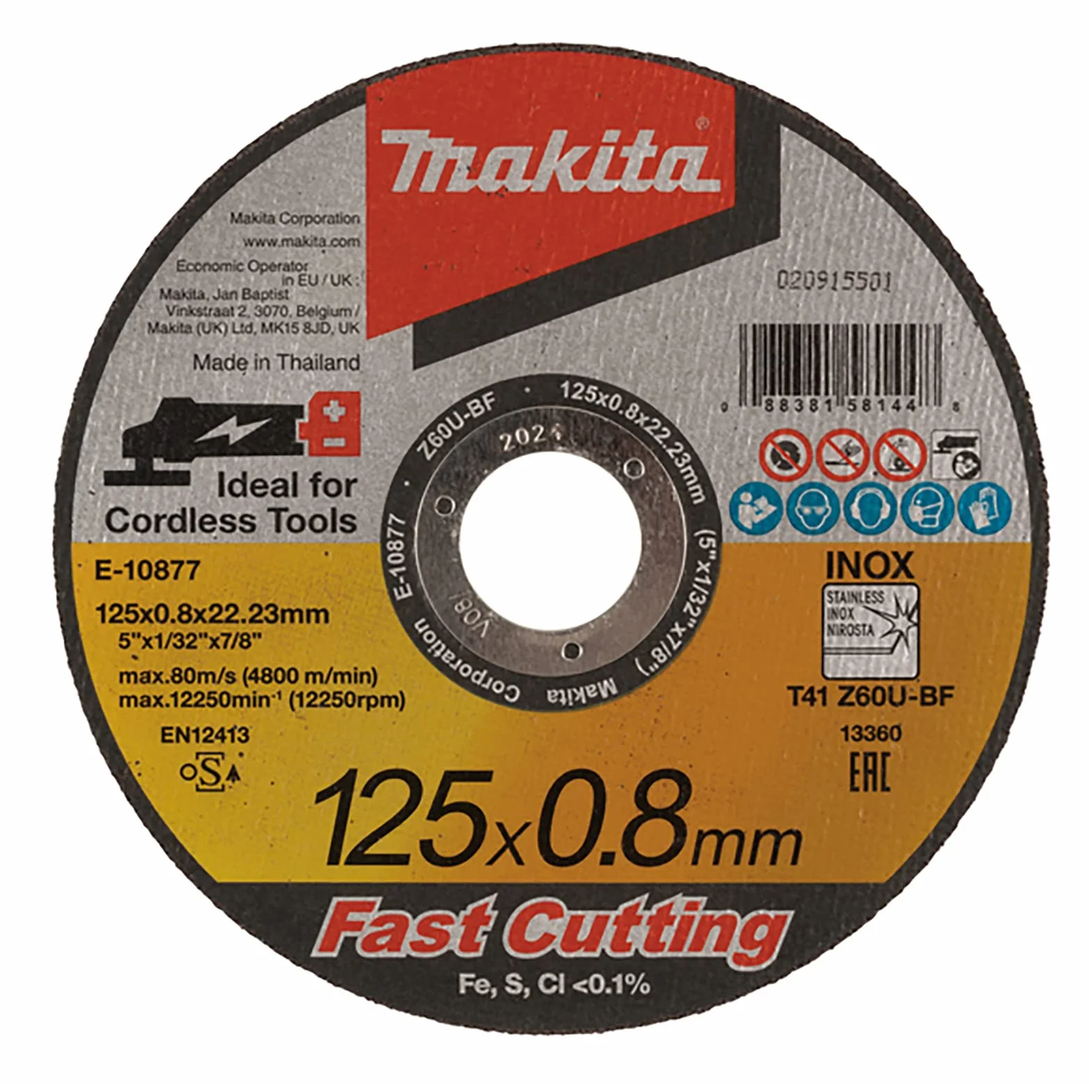 Makita E-10877-25 25-pak tarcz ściernych 125 x 0,8 x 22,23