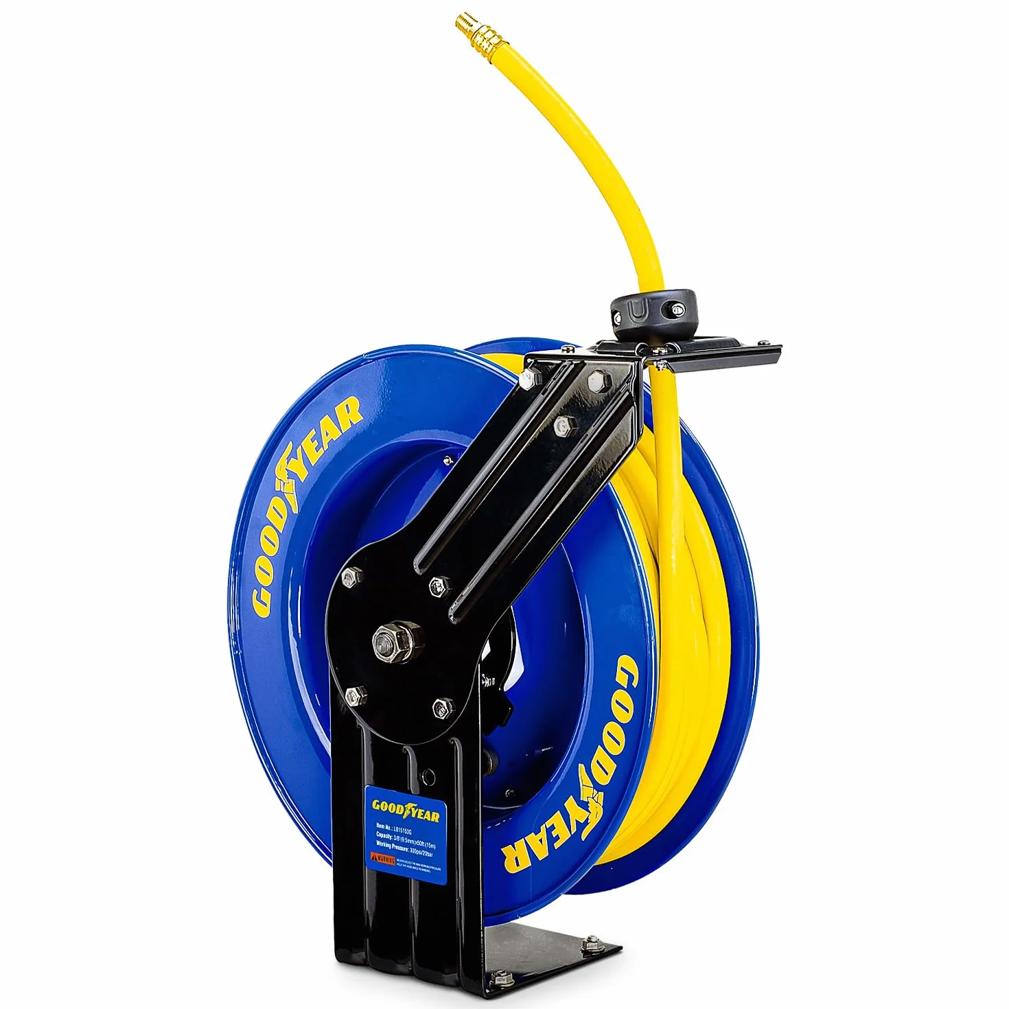 Goodyear Wąż pneumatyczny zwijany 9,5 mm x 15 m 20BAR Max SBR wąż gumowy wytrzymały przemysłowy stalowy pojedynczy rękaw konstrukcja