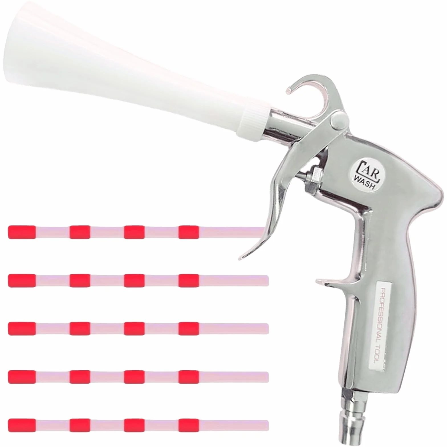 Pistolet do czyszczenia sprężonym powietrzem, pistolet do wydmuchiwania na sucho do kompresora, 6-9 bar, pistolet pneumatyczny z 5 wężami, pistolet natryskowy do usuwania brudu i kurzu z wnętrza