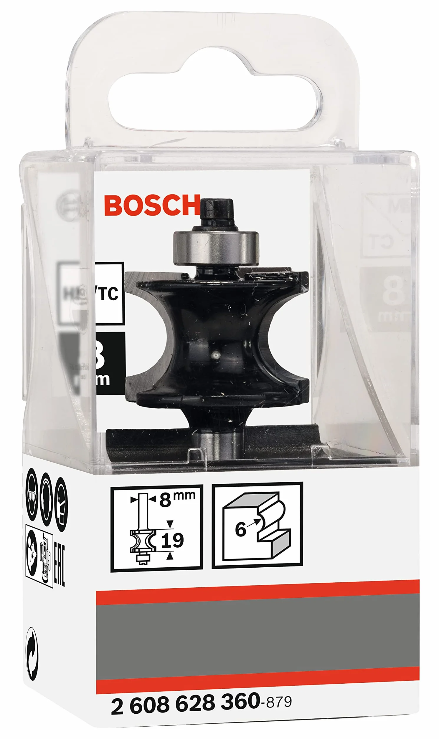 Bosch 1x Frez PRO profilowy z prowadnicą (do Miękkie drewno, Twarde drewno, Ø 27,8 mm, Professional Akcesoria Frez ręczny, Frez krawędziowy)
