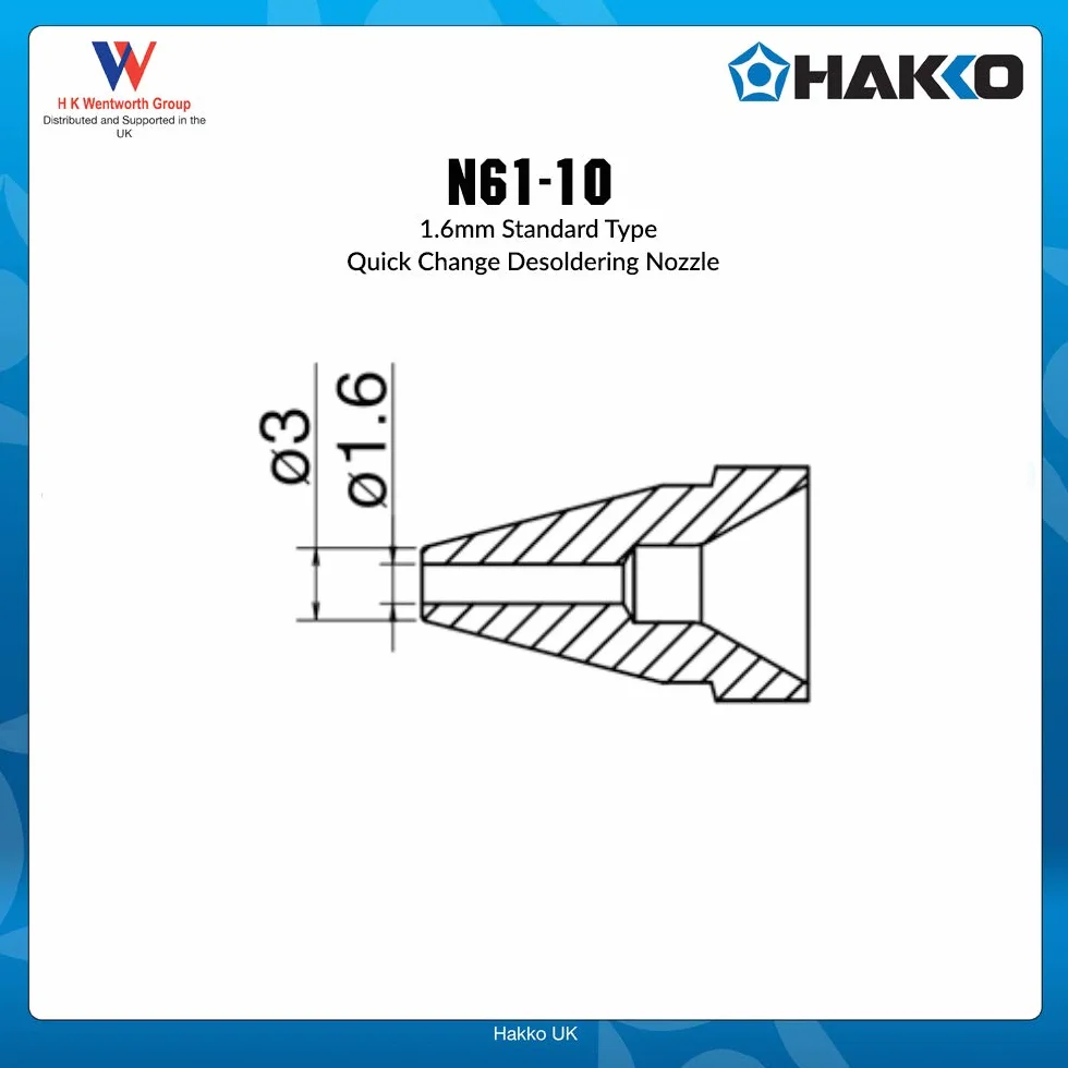 Hakko N61-10 dysza rozlutowująca, 1,6 mm, kolor srebrny