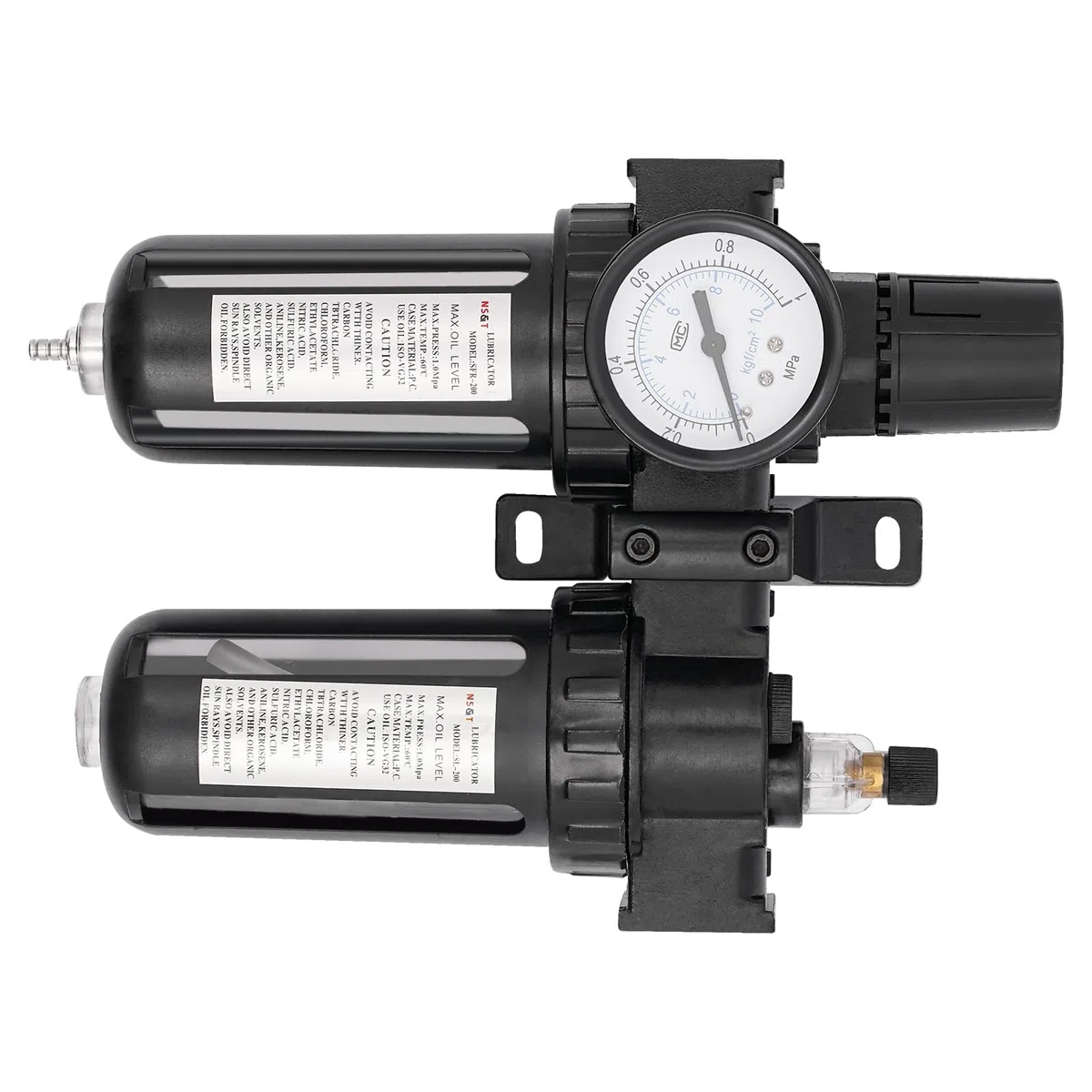 1/2" separator wody ze sprężonym powietrzem, regulator ciśnienia powietrza z manometrem, jednostka konserwacyjna do filtrowania odpadów kuchennych, wody olejowej, oleju mineralnego, oleju zwierzęcego,