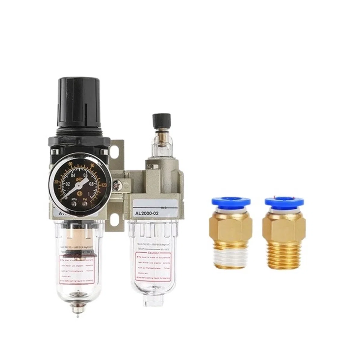Filtr oleju sprężarki powietrza regulator ciśnienia pułapka parowa pneumatyczny separator wody ręczny odpływ AC2010-02 (AC2010-02+PC6mm)